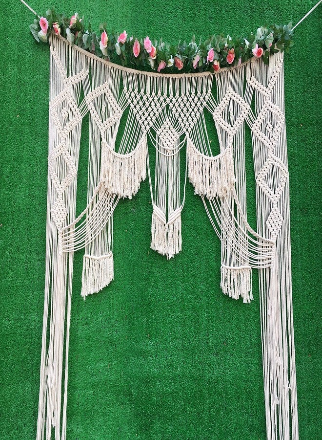 Winterdemoon Wedding Backdrop Macrame Curtain Bohemian Wedding Decor Macrame Wall Hanging Tapestry - Image 3